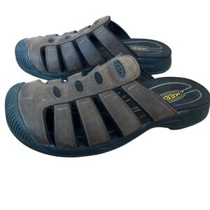 Keen Mens Brown Leather Fisherman Mule Sandals Clogs Slides Size US 7‎